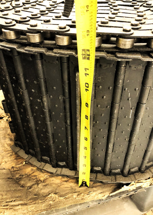 Unbranded Approx 260" x 13" Steel Hinged Belt Plate Roller Conveyor Unit NOS
