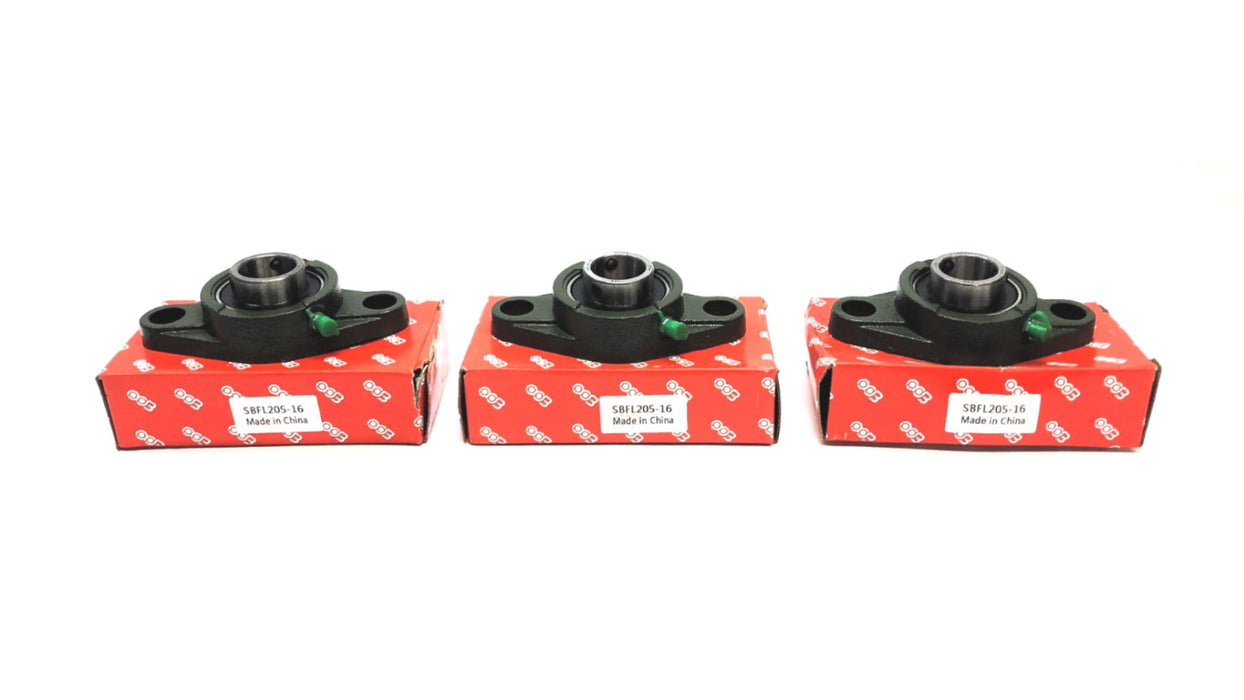 JSB Pillow Block Bearing SBFL205-16 [Lot of 3] NOS