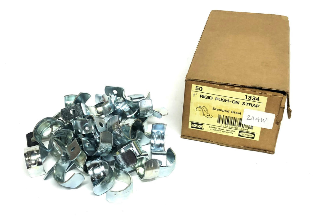 Hubbell Raco 1 Inch Steel Rigid Push-On Strap Conduit Clamp 1334 [Lot of 40] NOS
