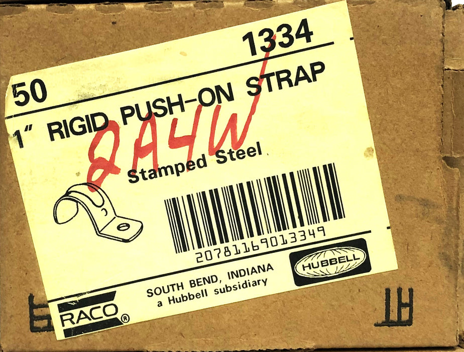Hubbell Raco 1 Inch Steel Rigid Push-On Strap Conduit Clamp 1334 [Lot of 55] NOS