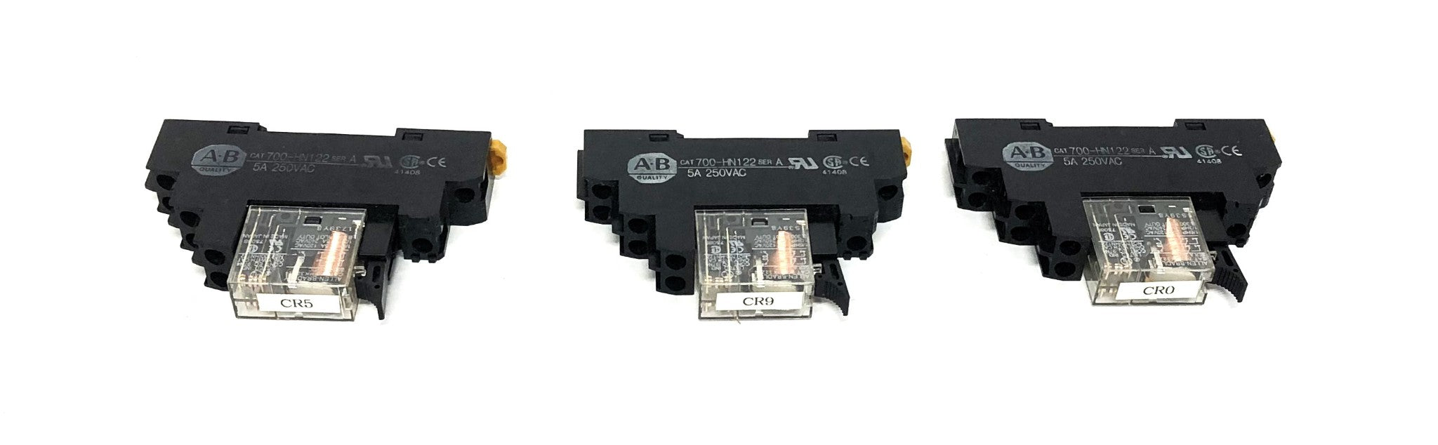 Allen-Bradley 5A 250VAC Series A Relay With Socket 700-HN122 [Lot of 3] USED
