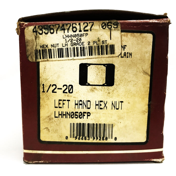 Hodell-Natco 1/2-20 Left Hand Hex Nut LHHN050FP [Lot of 93] NOS
