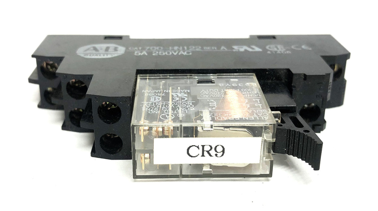 Allen-Bradley 5A 250VAC Series A Relay With Socket 700-HN122 [Lot of 3] USED