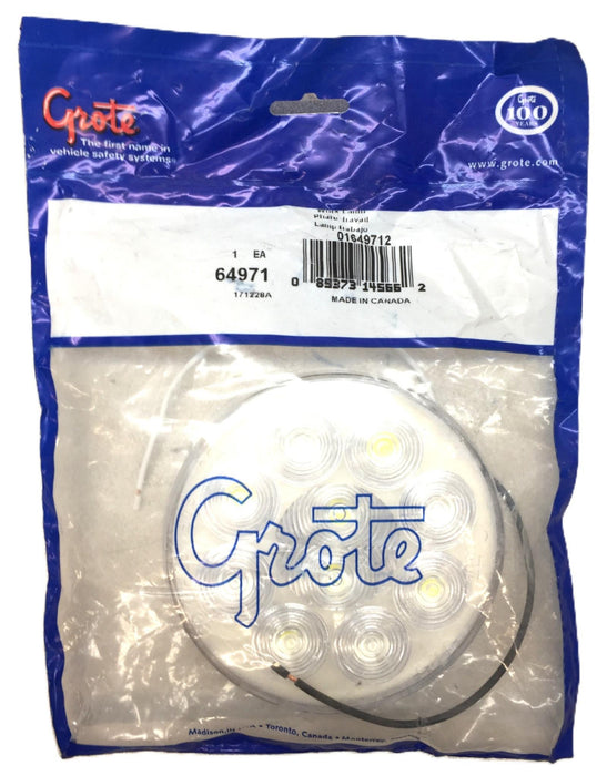 Grote 4" Round 2-Wire Clear White Utility Light 64971 (01649712) NOS