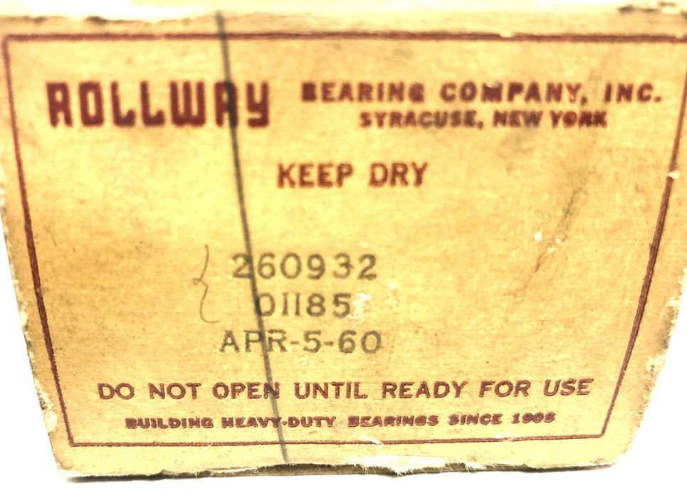 Rollway Roller Bearing Cage 260932 (01185) NOS