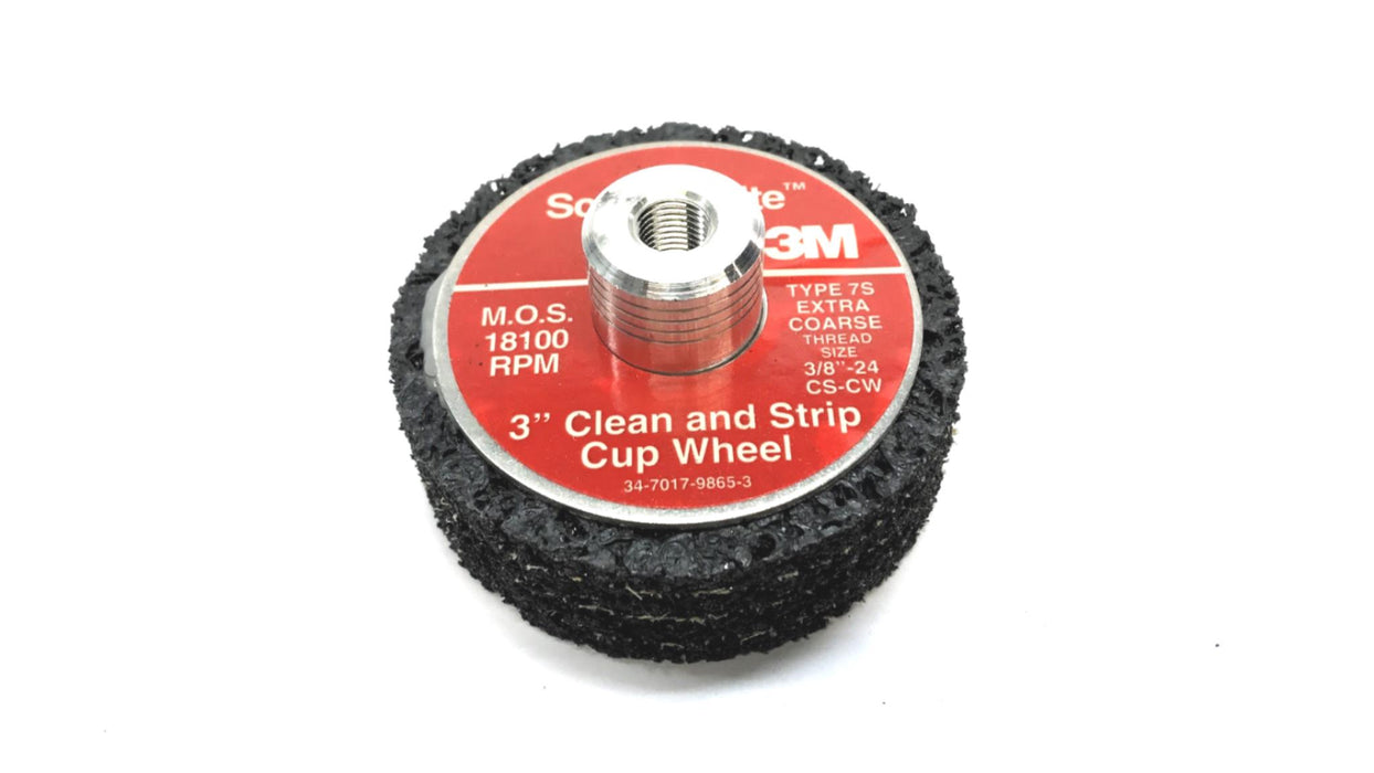 3M Box of (5) 3" x 3/8"-24 Type 7S Cup & Strip Cup Wheel 3" 34-7017-9865-3 NOS