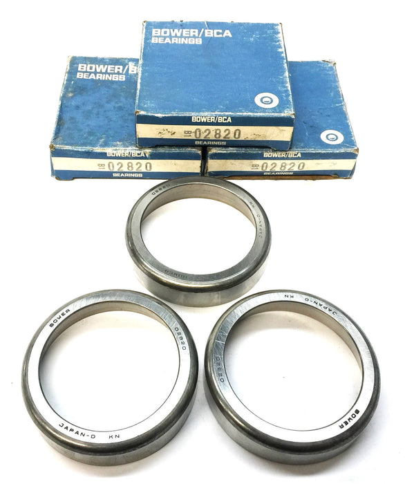 Bower Tapered Cone Roller Bearing Race Cup 02820 [Lot of 3] NOS