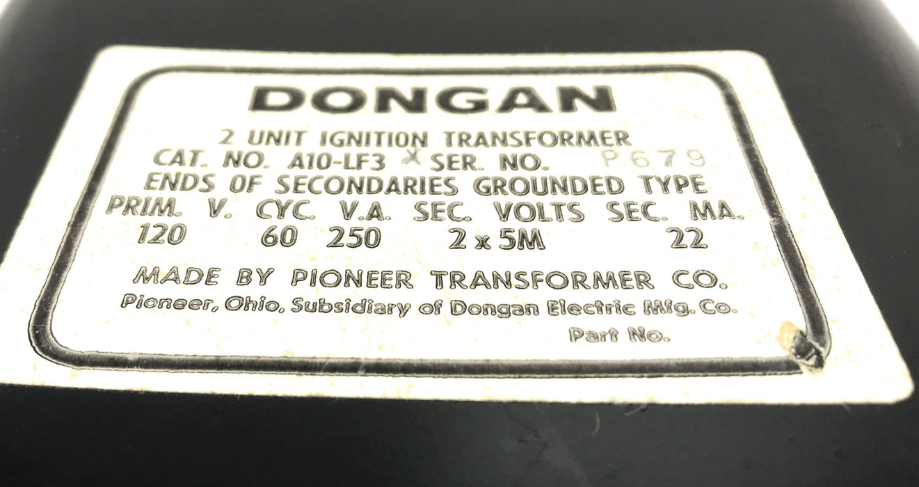 Dongan Ignition Transformer A10-LF3X NOS