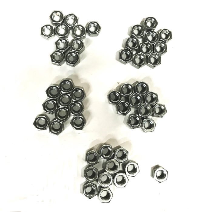 Unbranded 7/16-14 Steel-Zinc Hex Nuts [Lot of 51] NOS