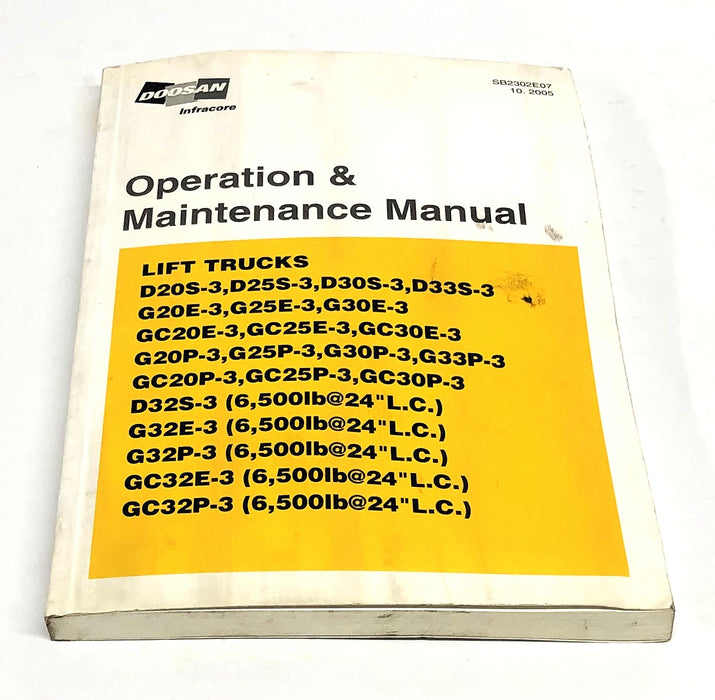Doosan Infracore Operation And Maintenance Manual SB2302E07 (10.2005) USED