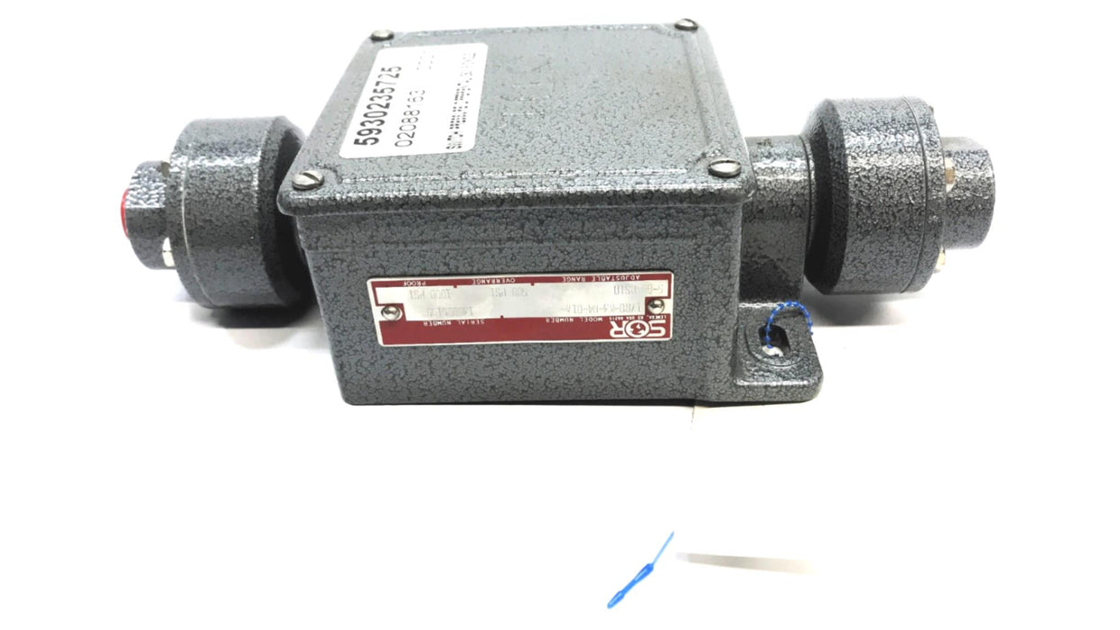 SOR Differential Pressure Switch 17RB-K3-N4-B1A NOS