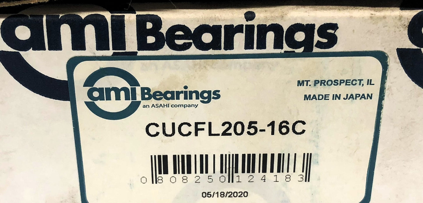AMI/Asahi 2-Bolt Flanged Bearing (No Cap/No Screw) CUCFL205-16C NOS