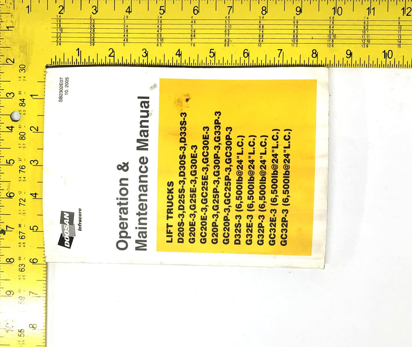 Doosan Infracore Operation And Maintenance Manual SB2302E07 (10.2005) USED