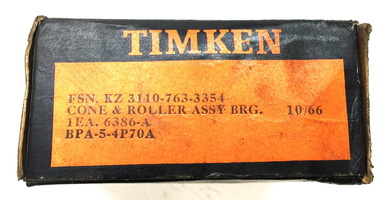 Timken Tapered Cone Roller Bearing 6386A NOS