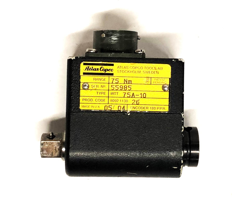 Atlas Copco Torque/Angle In-Line Rotary Transducer IRTT 75A-10 (80921130-26)USED