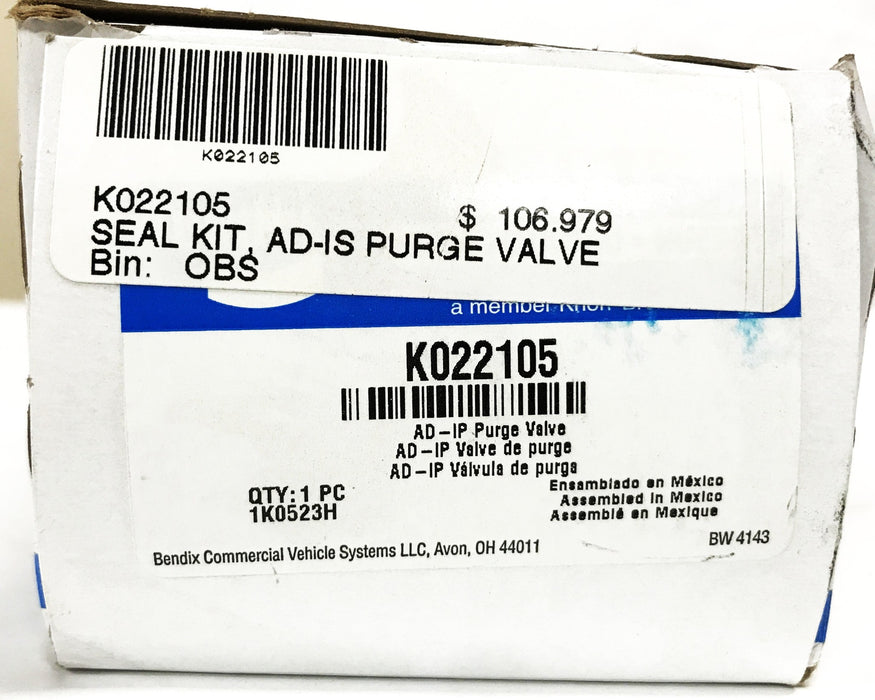 Bendix High Boost Purge Valve Assembly Kit K022105 NOS