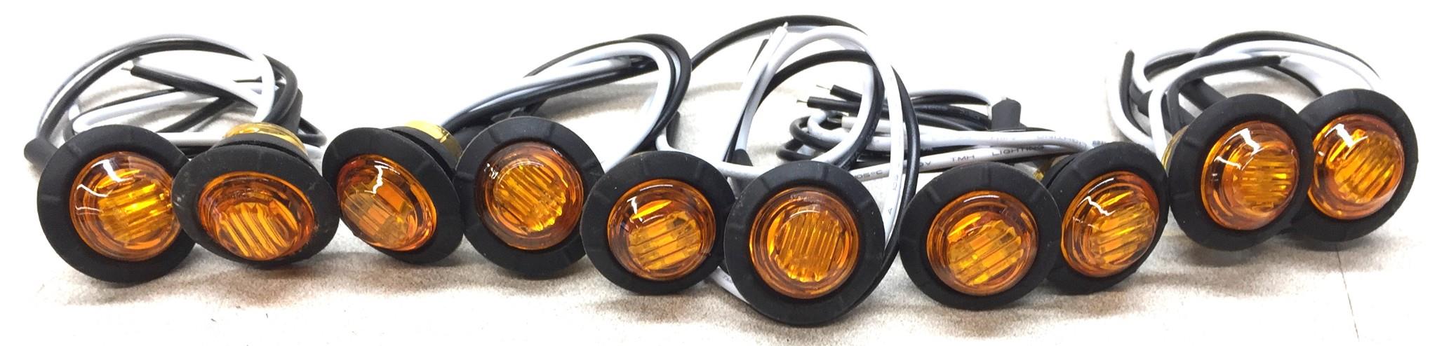 Unbranded Amber 3/4" Round 2-Wire LED Marker Lamp SAEP2PCDOT [Lot of 10] NOS