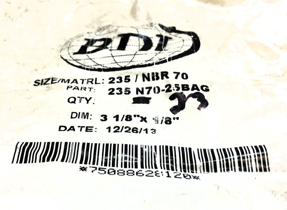 BDI 3-1/8" x 1/8" O-Ring 235 / NBR 70 [Lot of 48] NOS