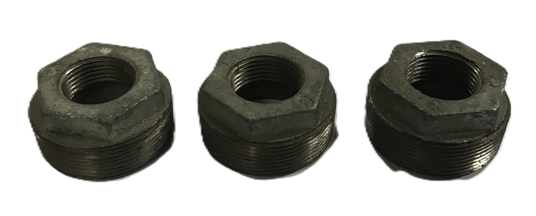 Unbranded 2-1/4 x 1-1/4 inch Threaded Black Iron Bushing [Lot of 3] USED