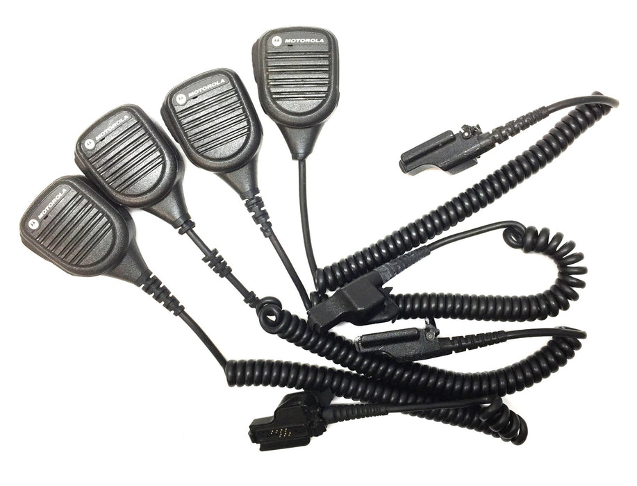 Motorola Noise-Canceling Remote Speaker Microphone PMMN4045B [Lot of 4] USED