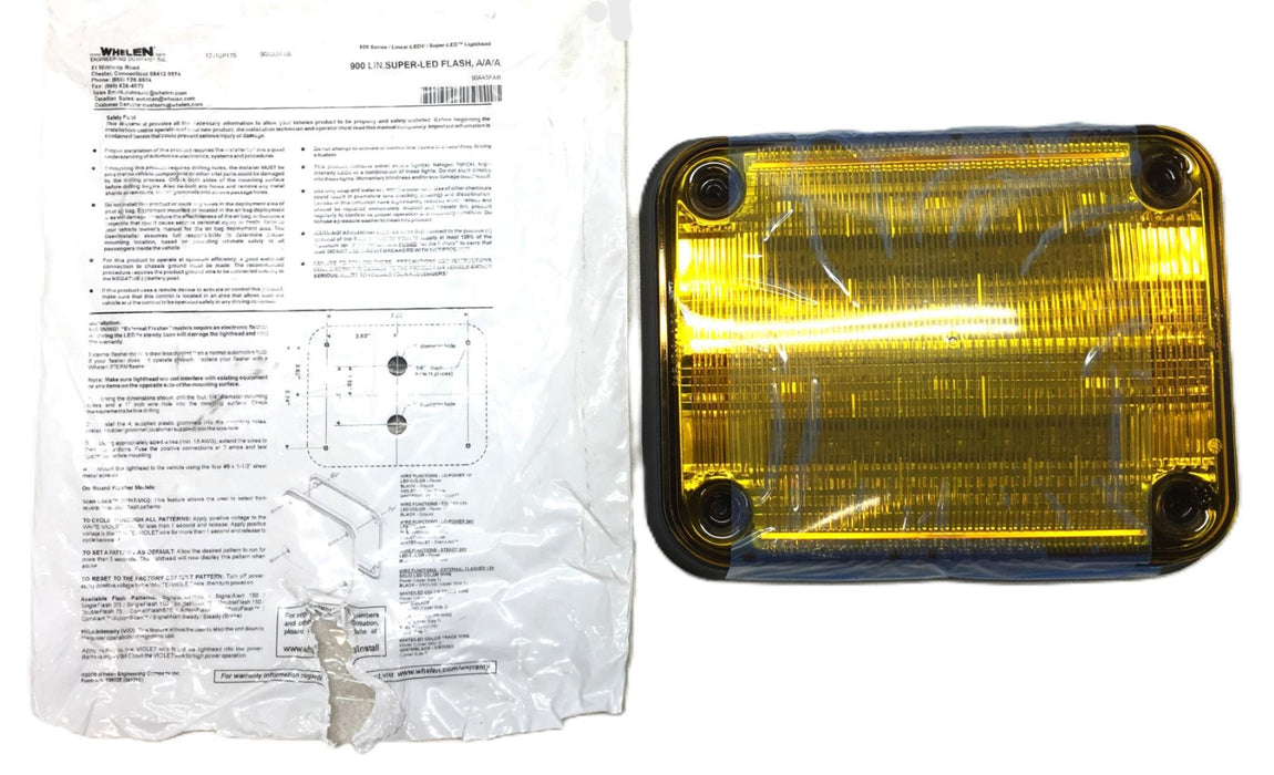 Whelen 900 Series Amber Super LED Lighthead 90AA5FAR NOS