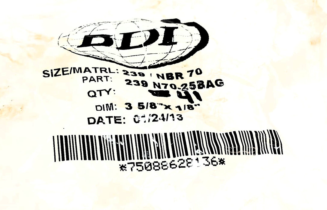 BDI 3-5/8" x 1/8" O-Ring 239 / NBR 70 [Lot of 41] NOS
