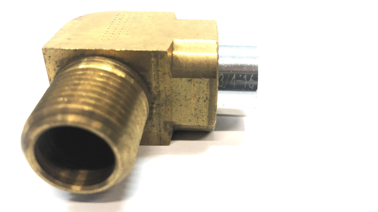 Unbranded Brass Elbow Adapter 3/4"-16 Female to Approx 21mm Male [Lot of 3] NOS