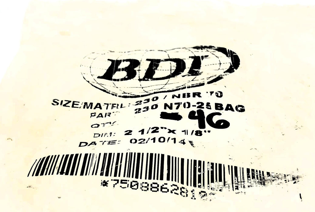 BDI 2-1/2" x 1/8" O-Ring 230 / NBR 70 [Lot of 46] NOS