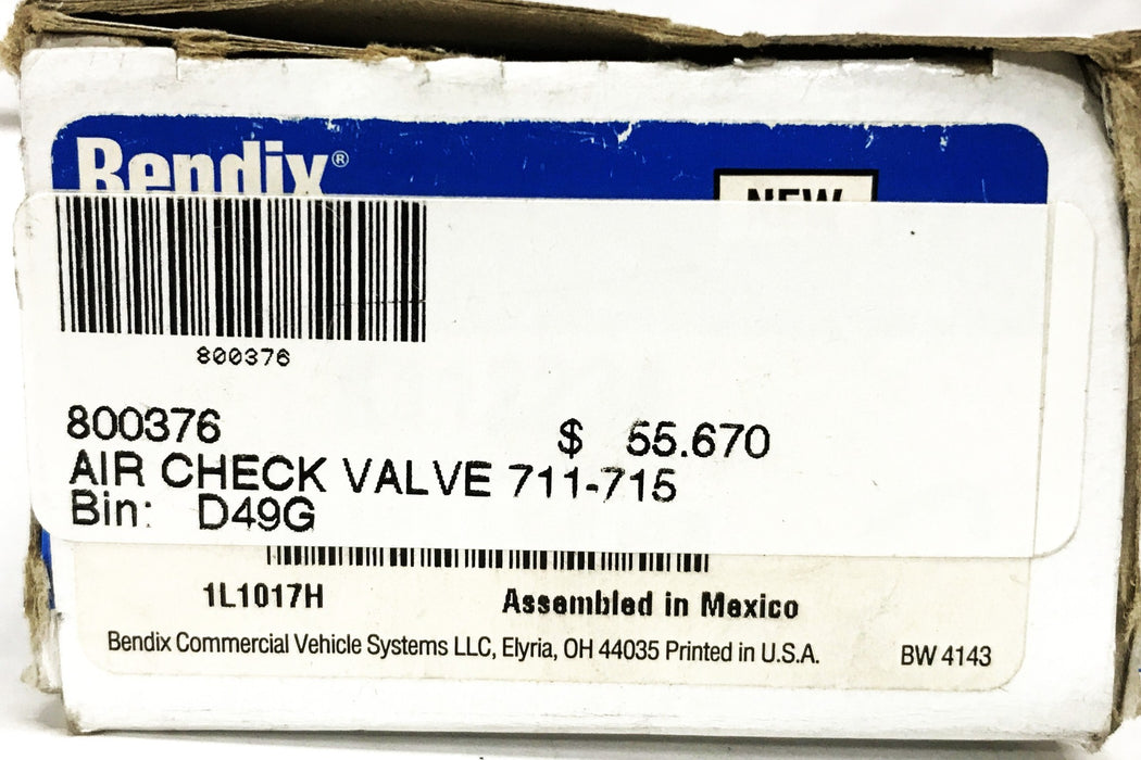 Bendix Air Check Valve 800376 NOS