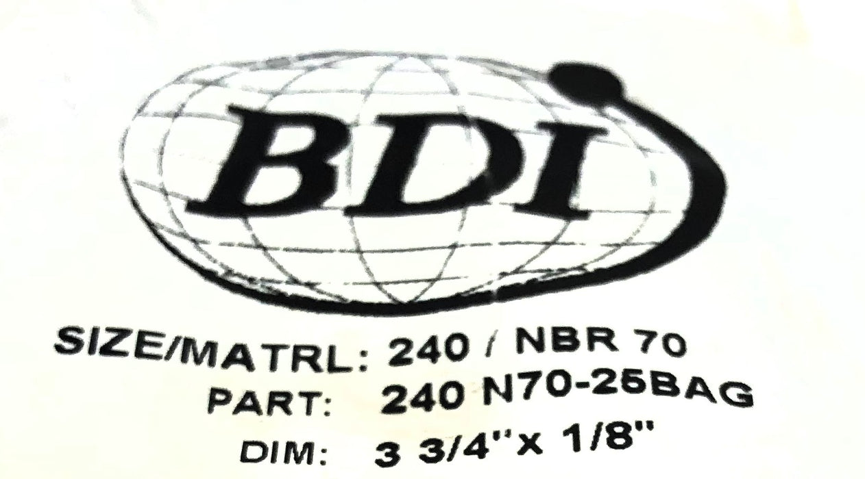 BDI 3-3/4" x 1/8" O-Ring 240 / NBR 70 [Lot of 42] NOS