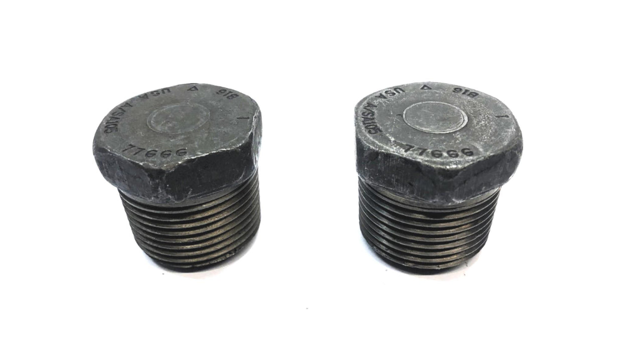 Unbranded 1" NPT (Approx 1.3" Thread) Hex Head Plug 77666 (B16) [Lot of 2] NOS