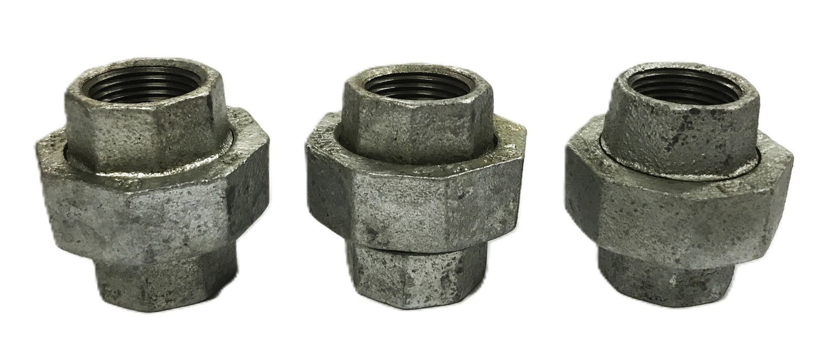 Unbranded 1 inch Malleable Iron Pipe Union [Lot of 3] NOS