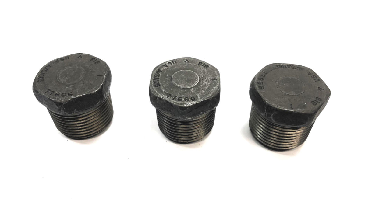 Unbranded 1" NPT (Approx 1.3" Thread) Hex Head Plug 77666 (B16) [Lot of 3] NOS