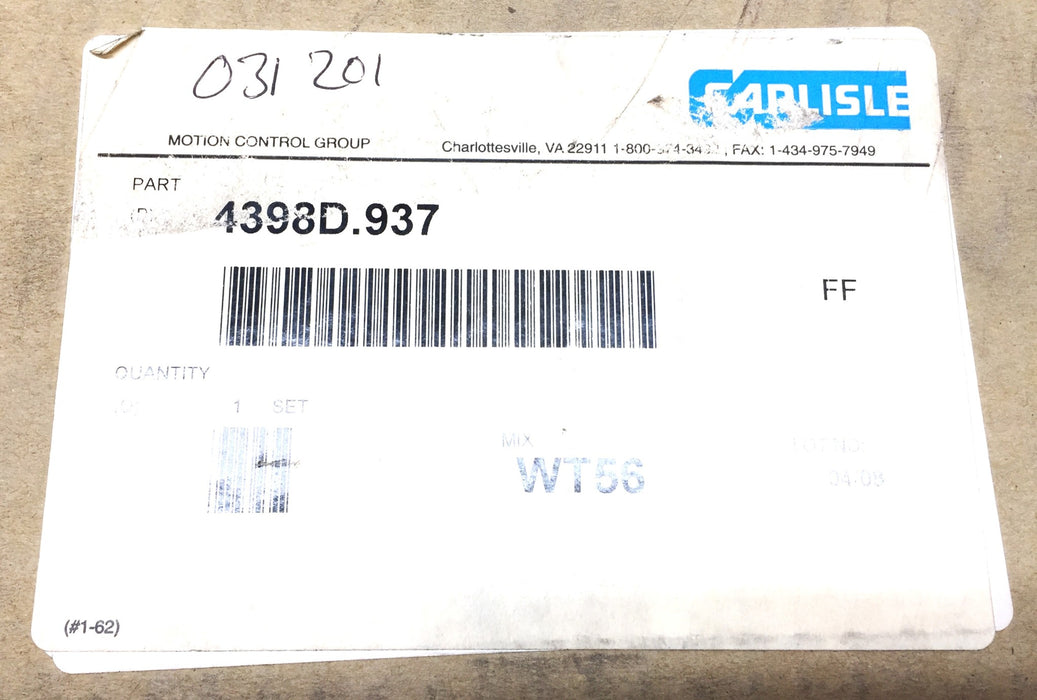 Carlisle (Motion Control Group) Brake Lining (8pcs) 4398D.937 (SS8-093A) NOS
