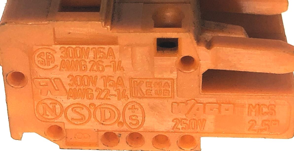 WAGO 5 Position 250V 2.5²mm Terminal Block Plug [Lot of 7] USED