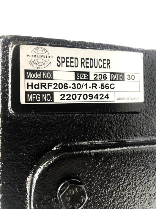 Worldwide 30:1 Ratio Right-Hand Worm Gear Speed Reducer HdRF206-30/1-R-56C+ NOS