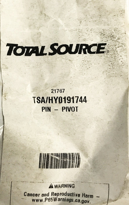 Total Source Forklift Hyster Pivot Pin HY0191744 NOS