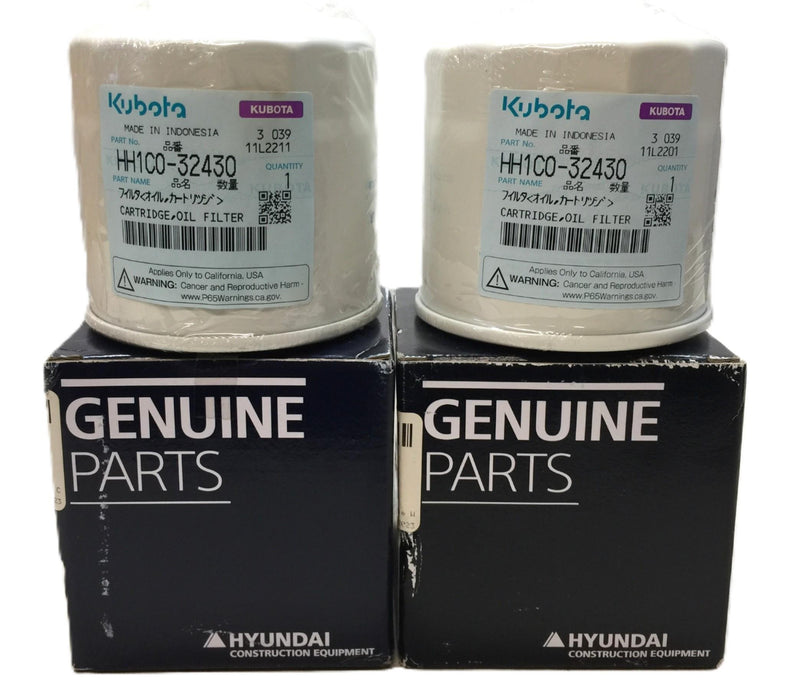 Kubota Oil Filter Cartridge HH1C0-32430 [Lot of 2] NOS