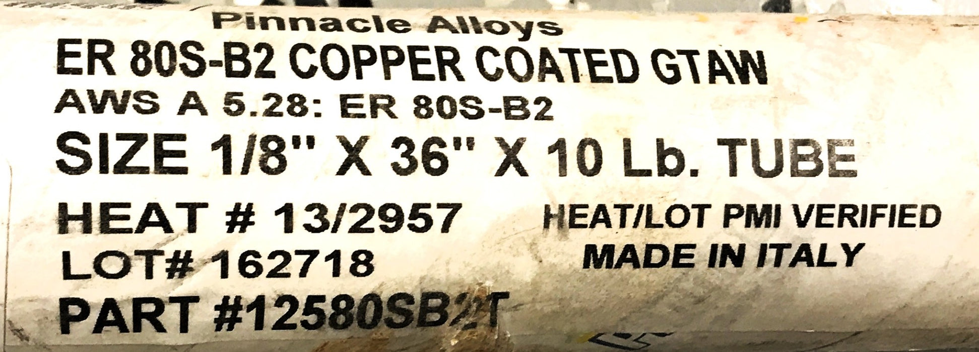 Pinnacle Tube of 10 Pound 1/8" x 36" Welding Filler Rod ER80S-B2 NOS