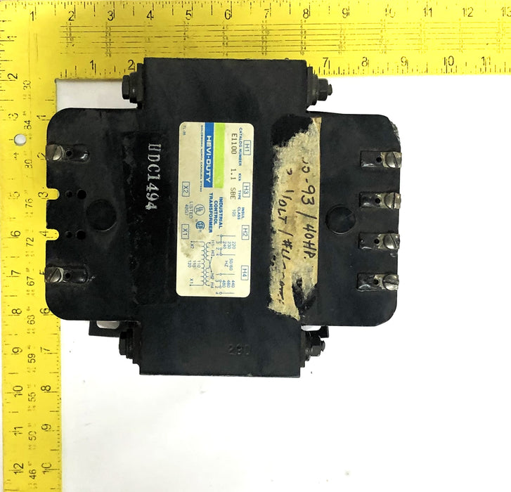 Hevi-Duty Type SBE 1.1 KVA Class 105 Industrial Control Transformer E1100 USED