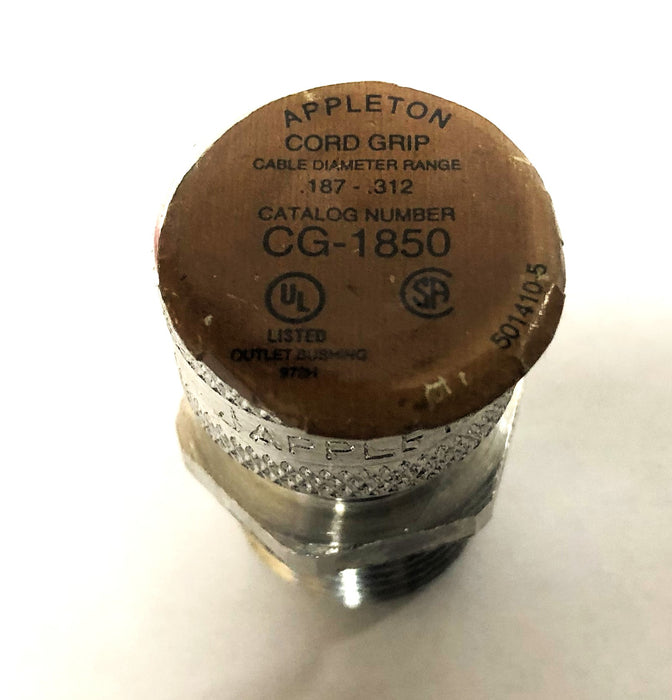 Appleton 1/2 Inch 0.187-0.312 Cord Grip CG-1850 [Lot of 3] NOS