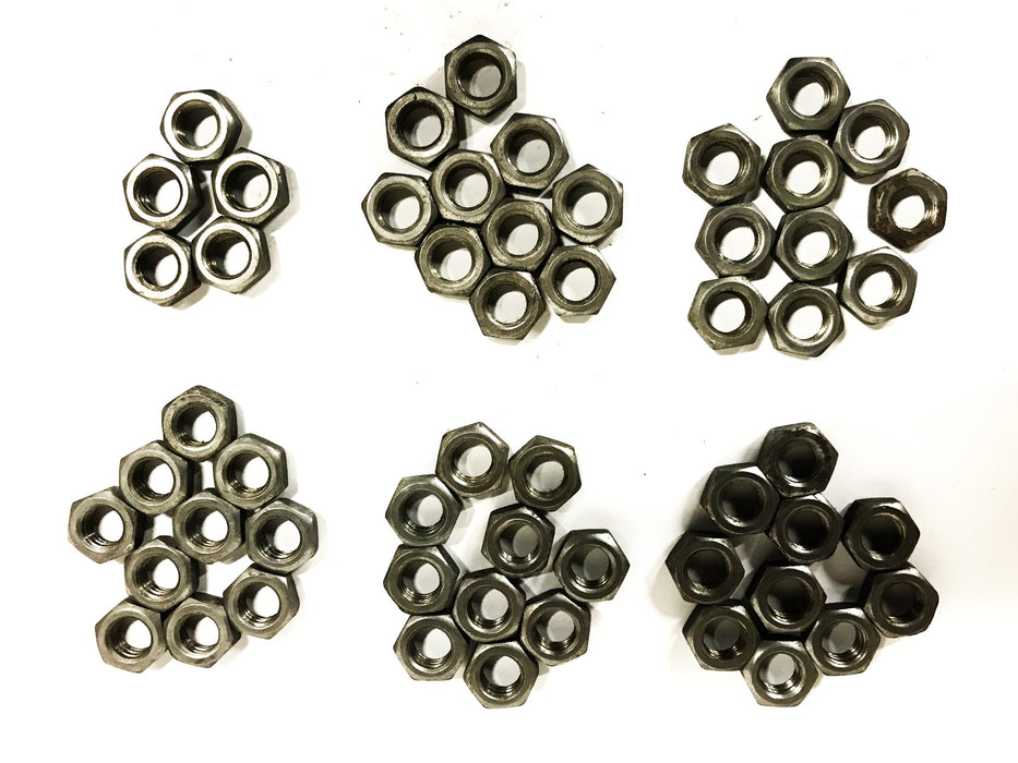 Unbranded 5/8-11 Thin Hex Jam Nuts Coarse Thread [Lot of 55] NOS