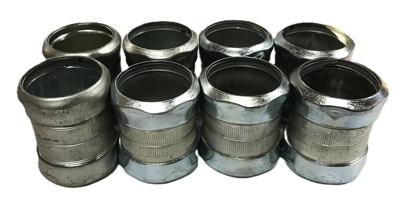 Unbranded 2 inch ID x 3-1/4 inch LG Steel Compression Coupling [Lot of 8] NOS