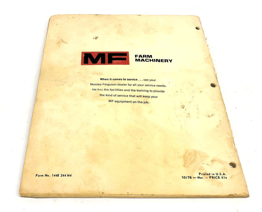 Massey Ferguson 1105, 1135, 1155 Tractor Operation's Manual 1448 244 M4 USED