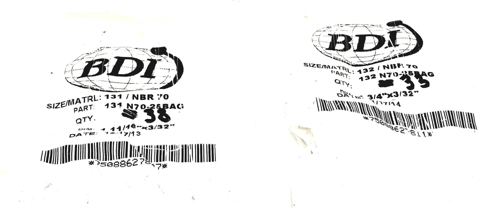 BDI O-Ring 131 NBR 70/132 NBR 70 [Lot of 71] NOS