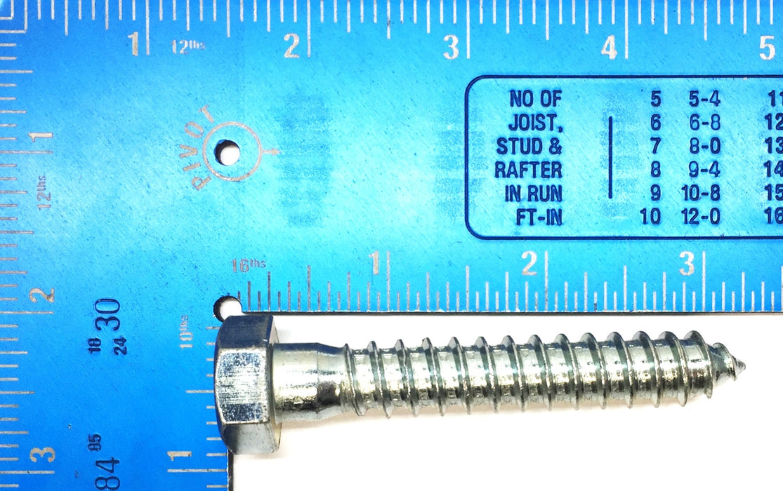 Unbranded 1/2" x 3" Stainless Steel Lag Bolt [Lot of 10] NOS