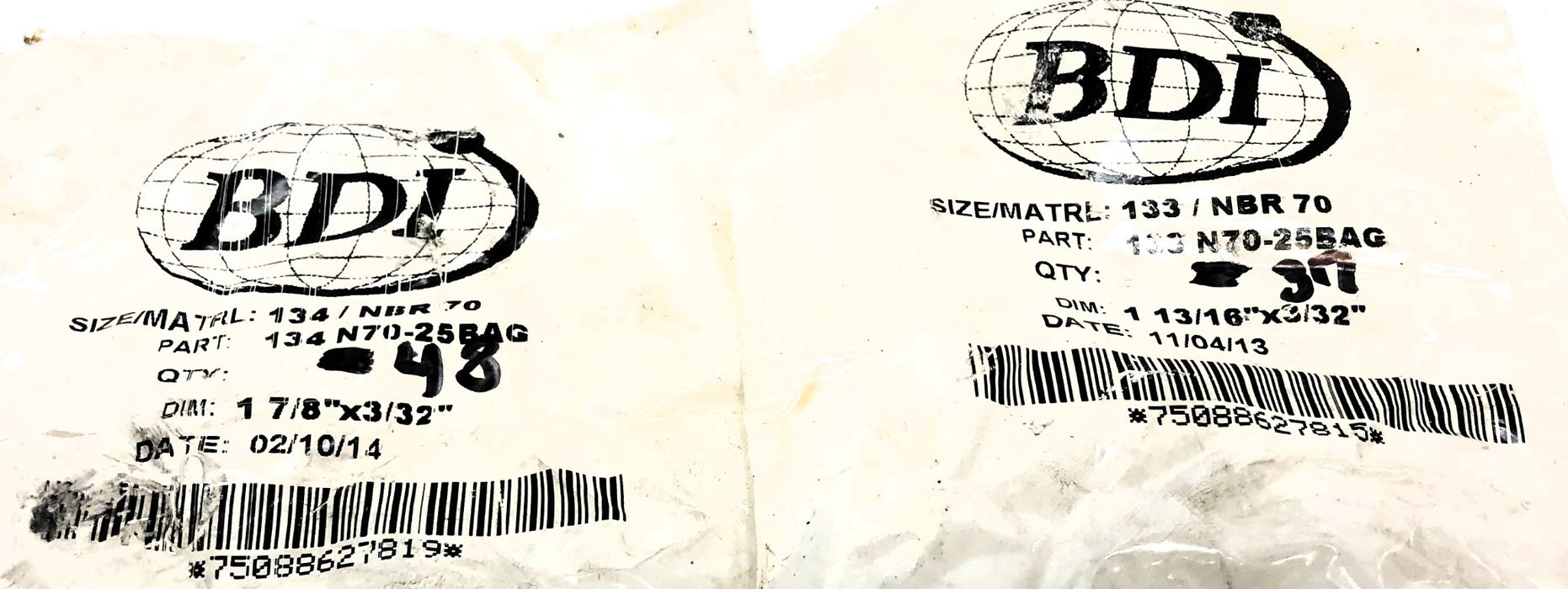 BDI O-Ring 133 NBR 70/134 NBR 70 [Lot of 85] NOS