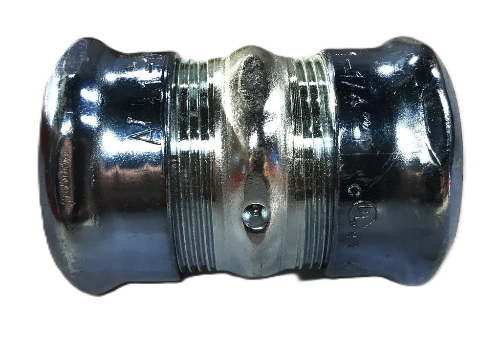 Unbranded 1-1/4 inch x 3 inch EMT Conduit Compression Fitting [Lot of 5] NOS