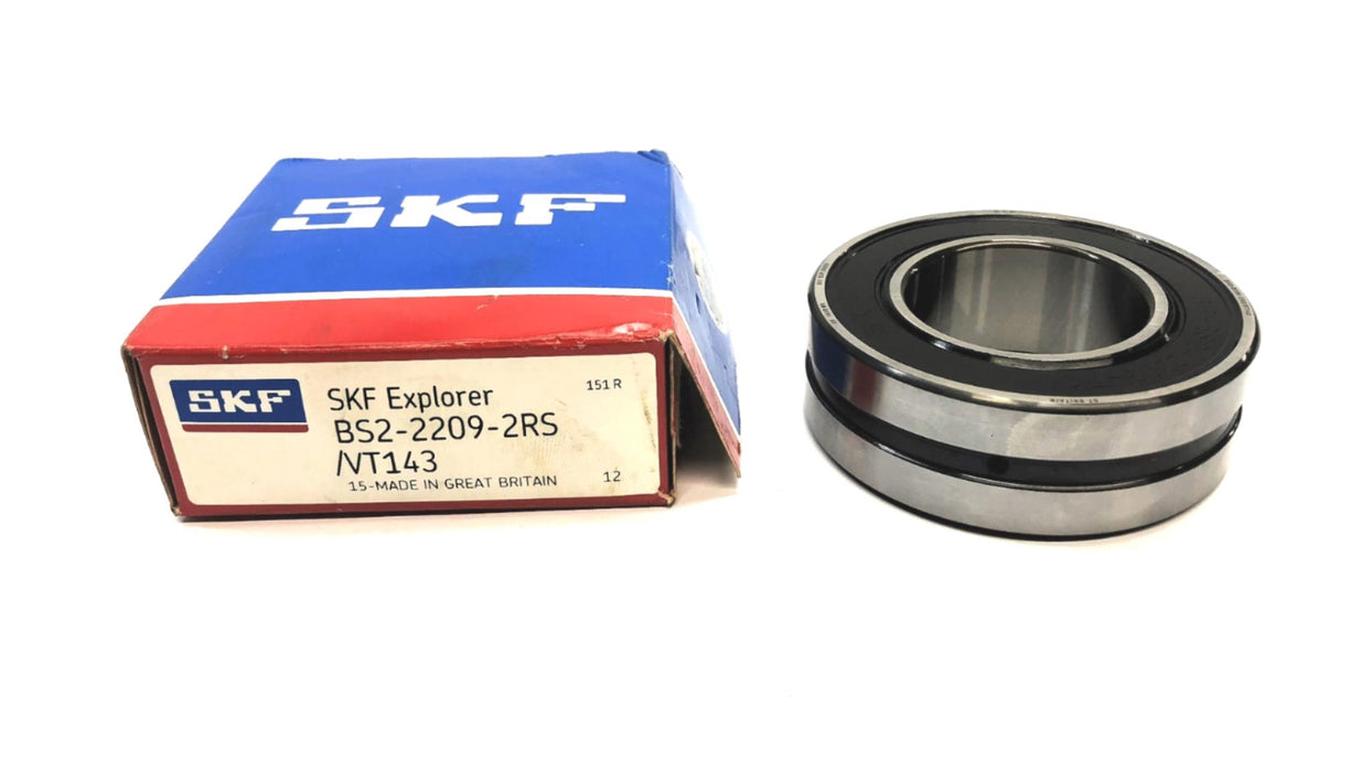 SKF Spherical Roller Bearing BS2-2209-2RS/VT143 (SR-BS2-2209-RS) NOS