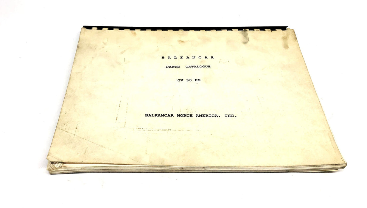 Balkancar Parts Catalogue GV 30 HS USED